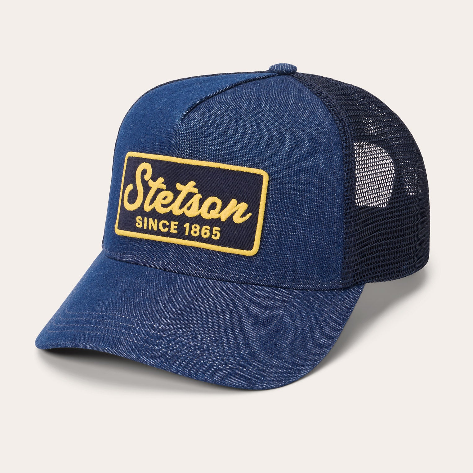 Classic Dark Denim Trucker Cap with Patch