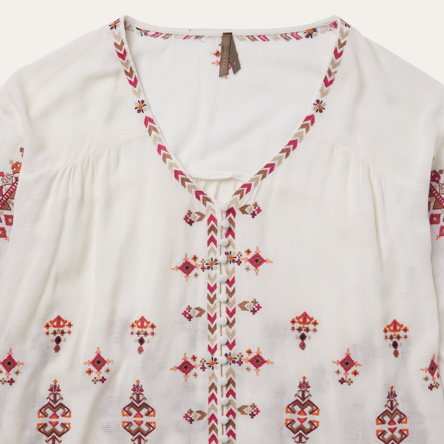 Stylish Dobby Peasant Blouse for Women