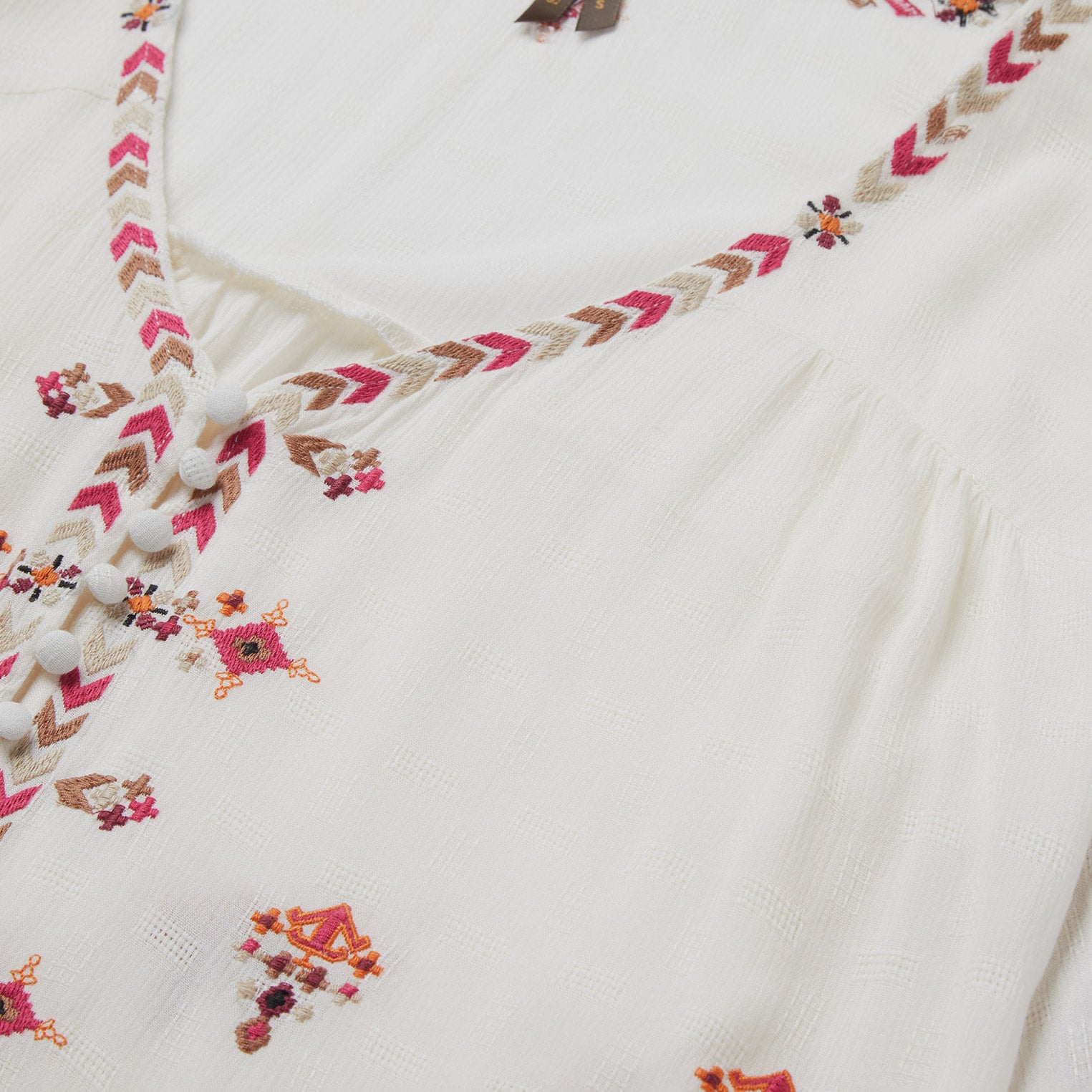 Stylish Dobby Peasant Blouse for Women