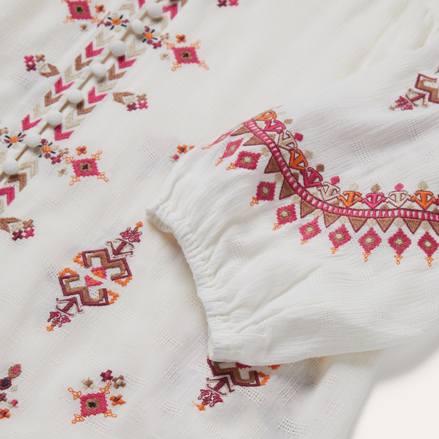 Stylish Dobby Peasant Blouse for Women