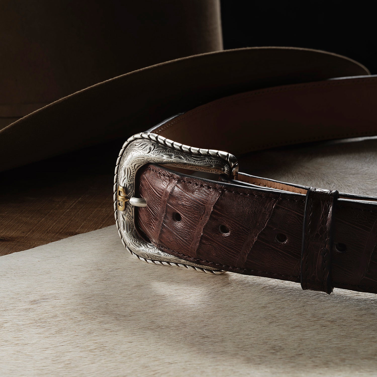 Caiman Western Belt with Tab Closure