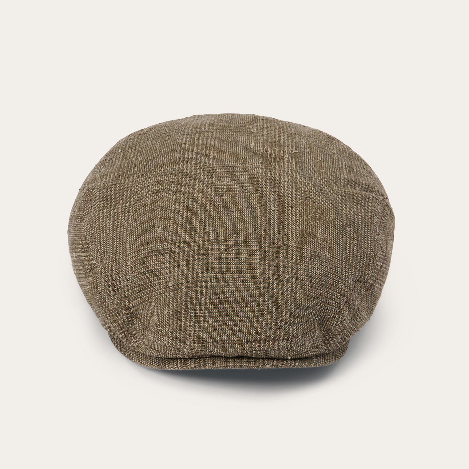 Glen Check Kent Cap in Linen-Silk Blend
