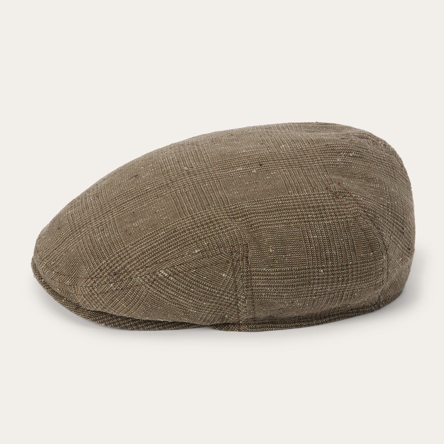 Glen Check Kent Cap in Linen-Silk Blend