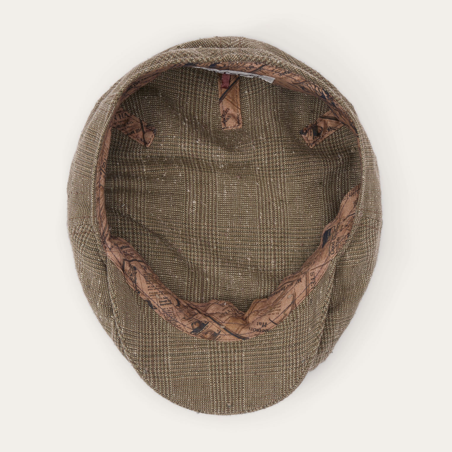 Glen Check Kent Cap in Linen-Silk Blend