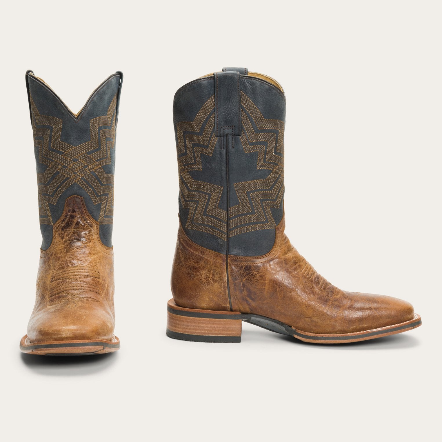 Burnished Blue & Brown Leather Boots by Goddard