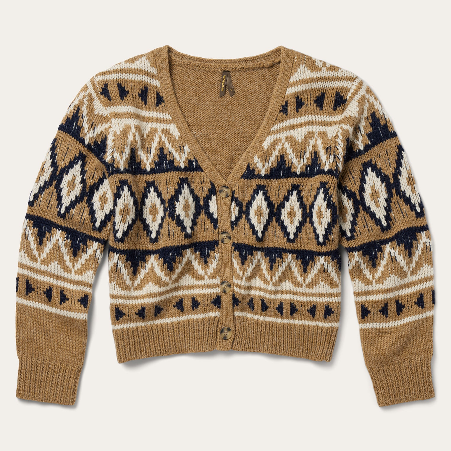 Stylish Gold Aztec Knit Cardigan