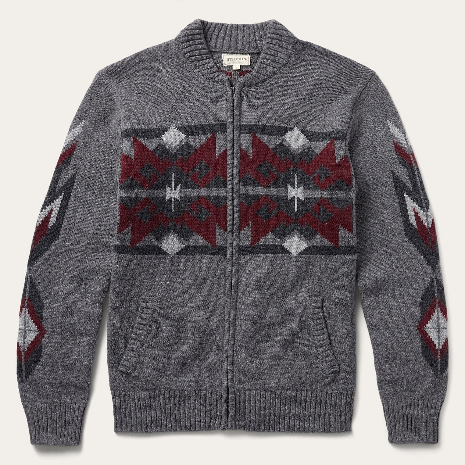 Aztec Grey Knit Cardigan for Women