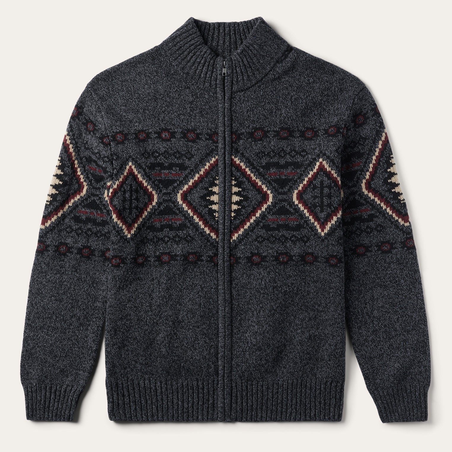 Aztec Print Open-Front Cardigan