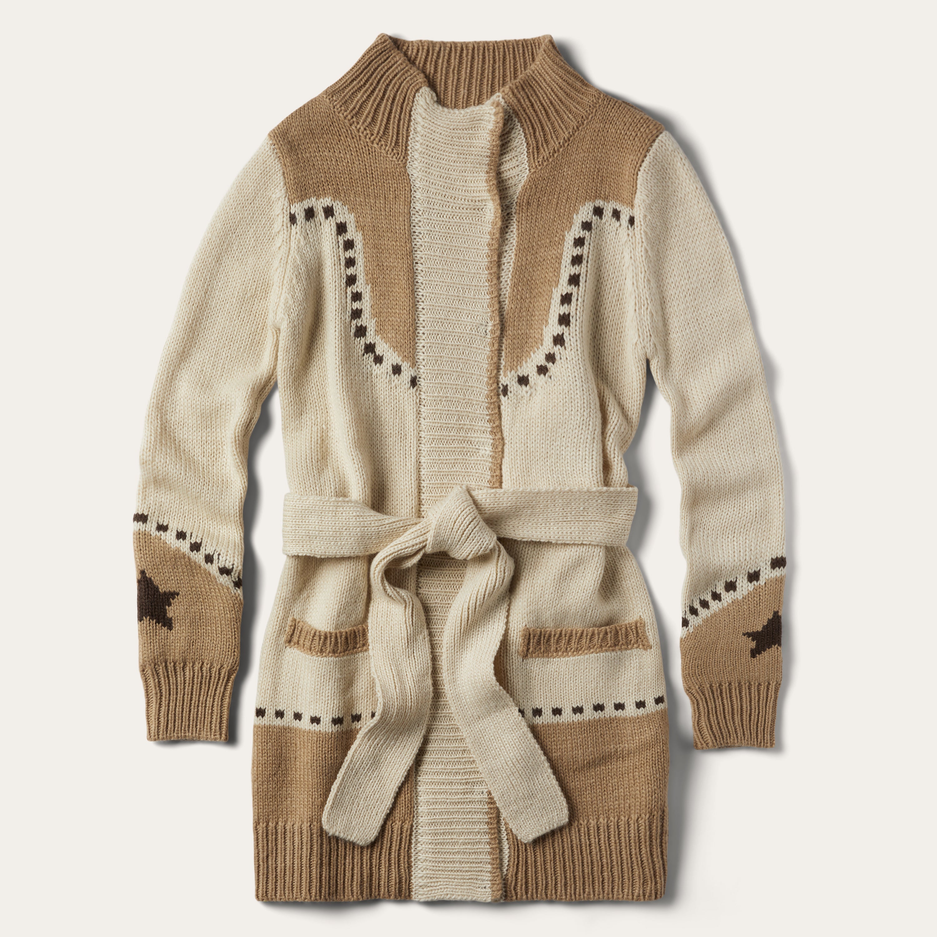 Star & Horseshoe Belted Cardigan for Women