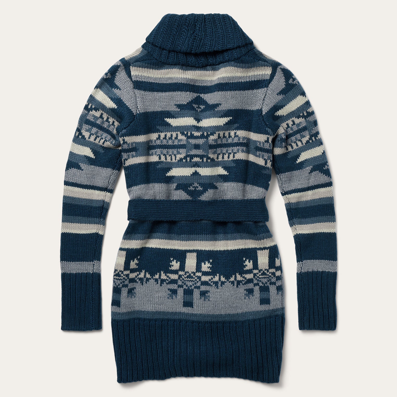 Aztec Indigo Belted Cardigan for Women