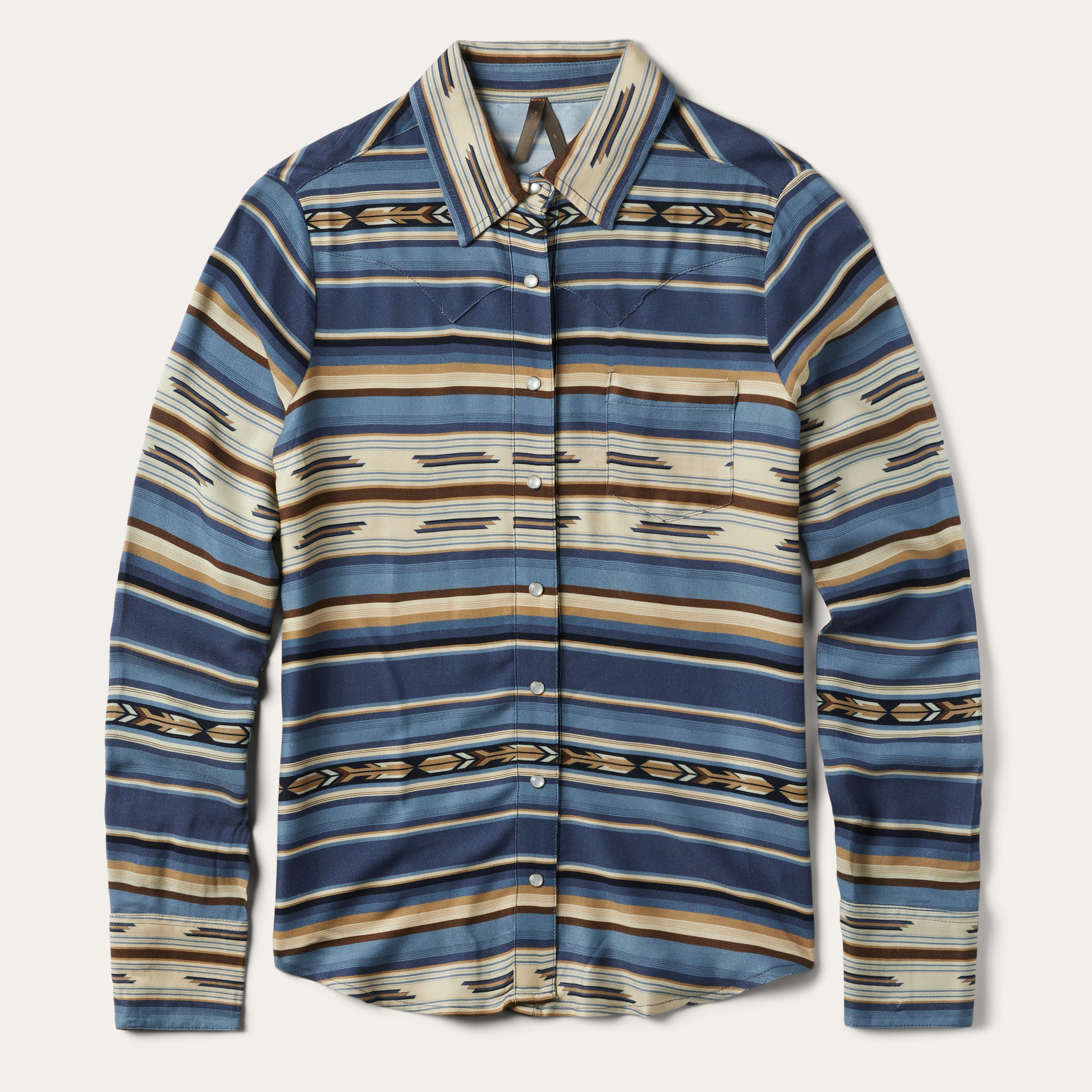 Stylish Indigo Serape Print Casual Shirt