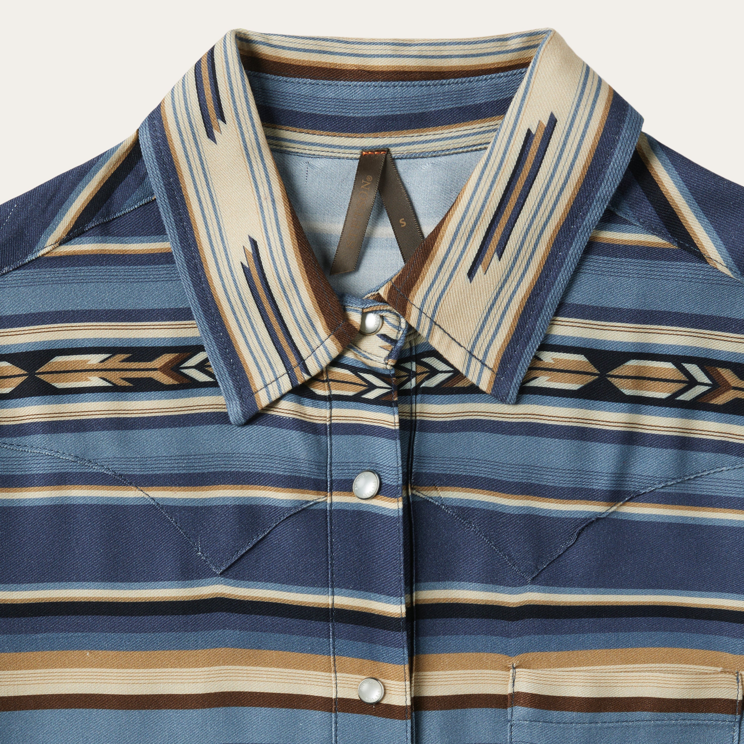 Stylish Indigo Serape Print Casual Shirt