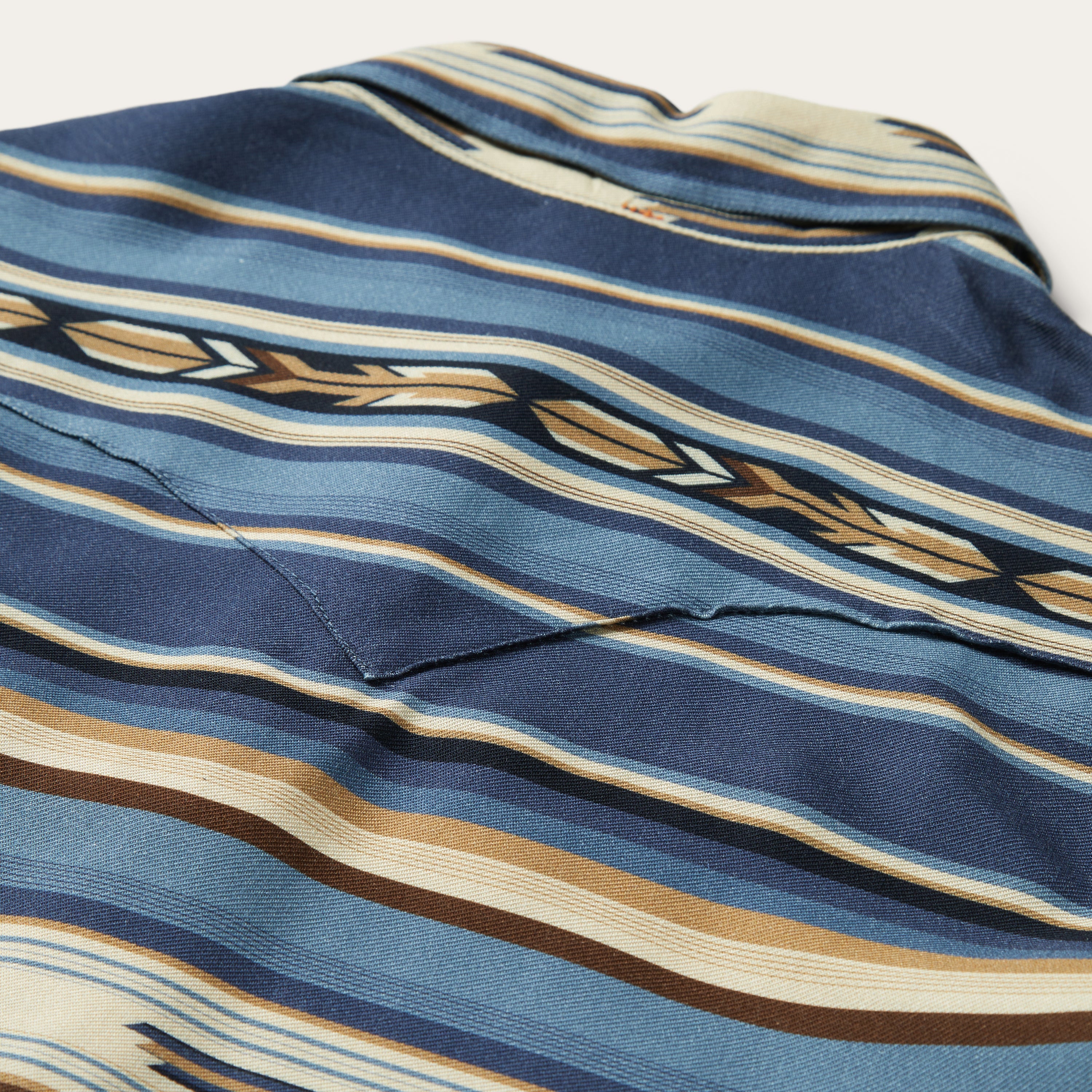 Stylish Indigo Serape Print Casual Shirt