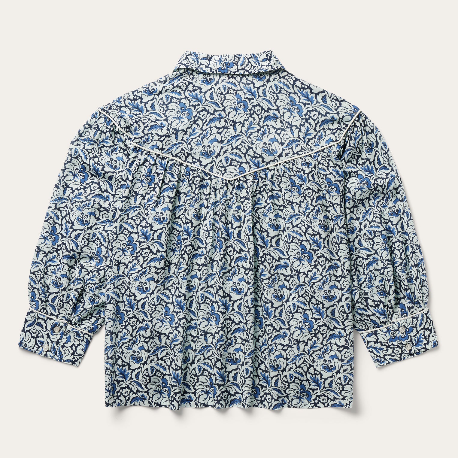 Indigo Print Blouse - Stylish Tapestry Top