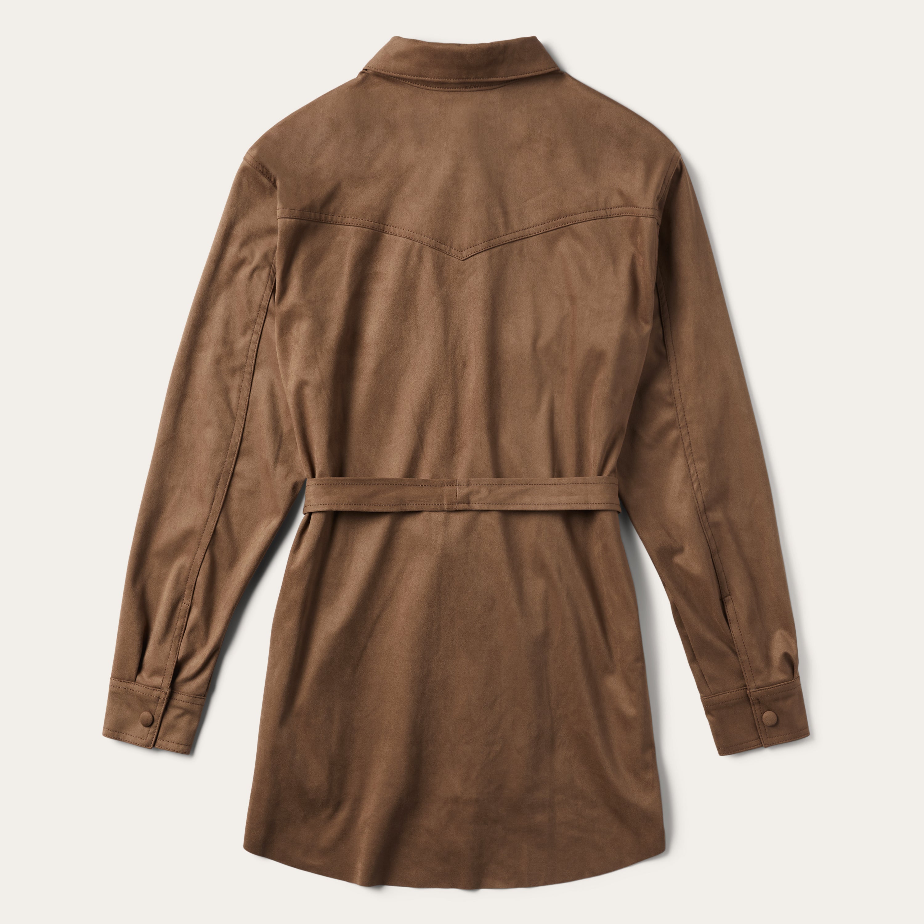 Men's Khaki Suede Western Style Shirt