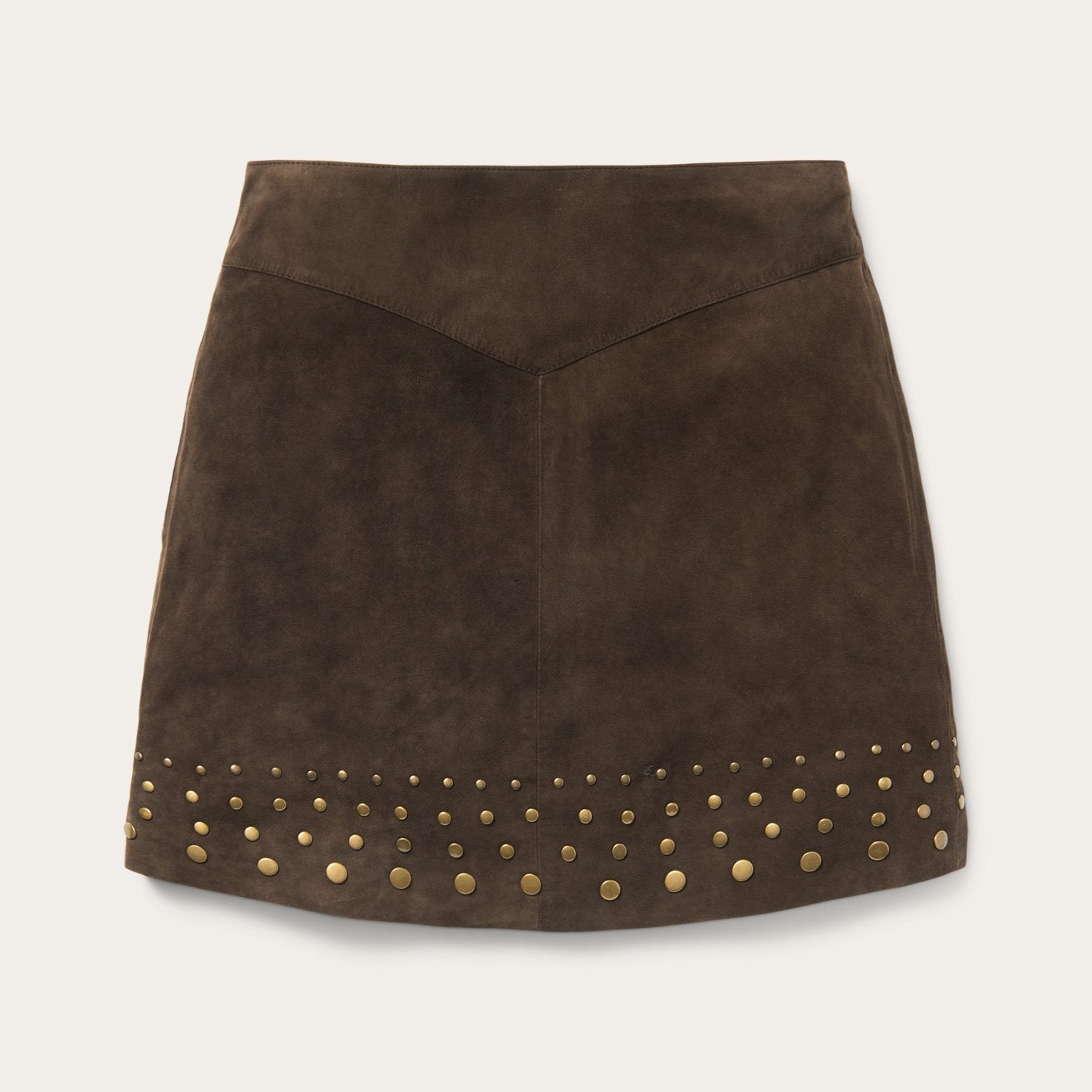 Lamb Suede Skirt with Embellished Nailheads