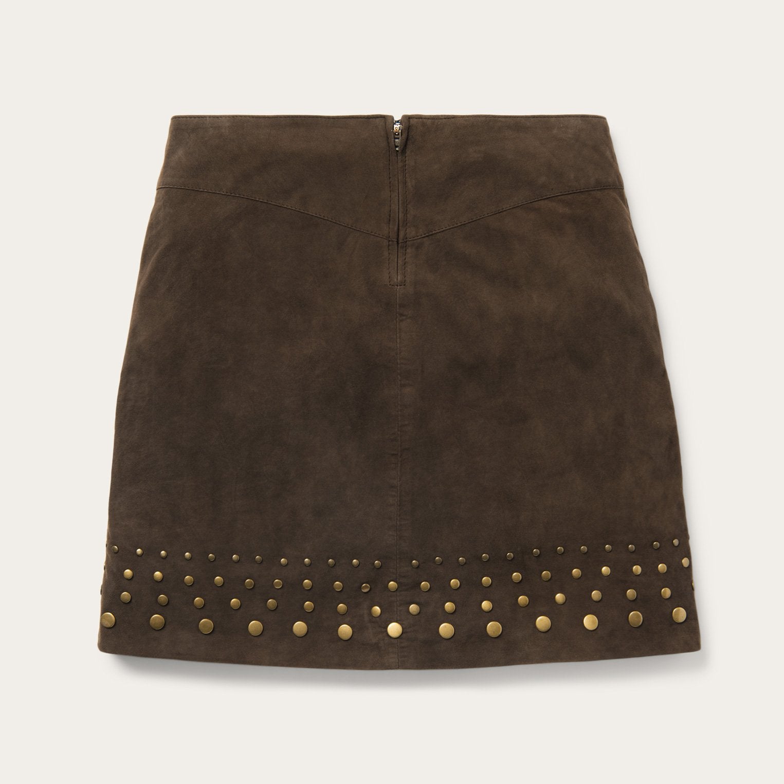 Lamb Suede Skirt with Embellished Nailheads