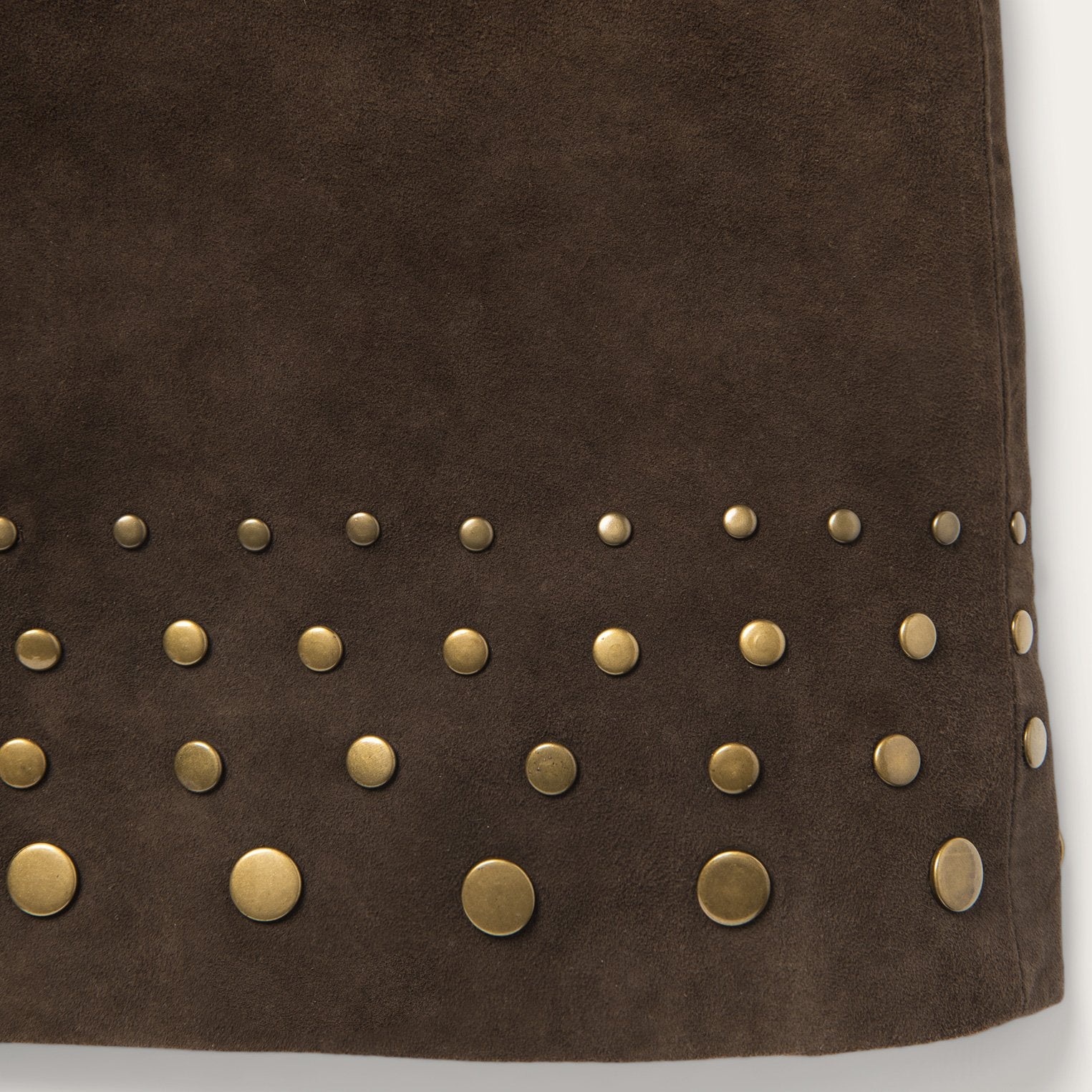 Lamb Suede Skirt with Embellished Nailheads