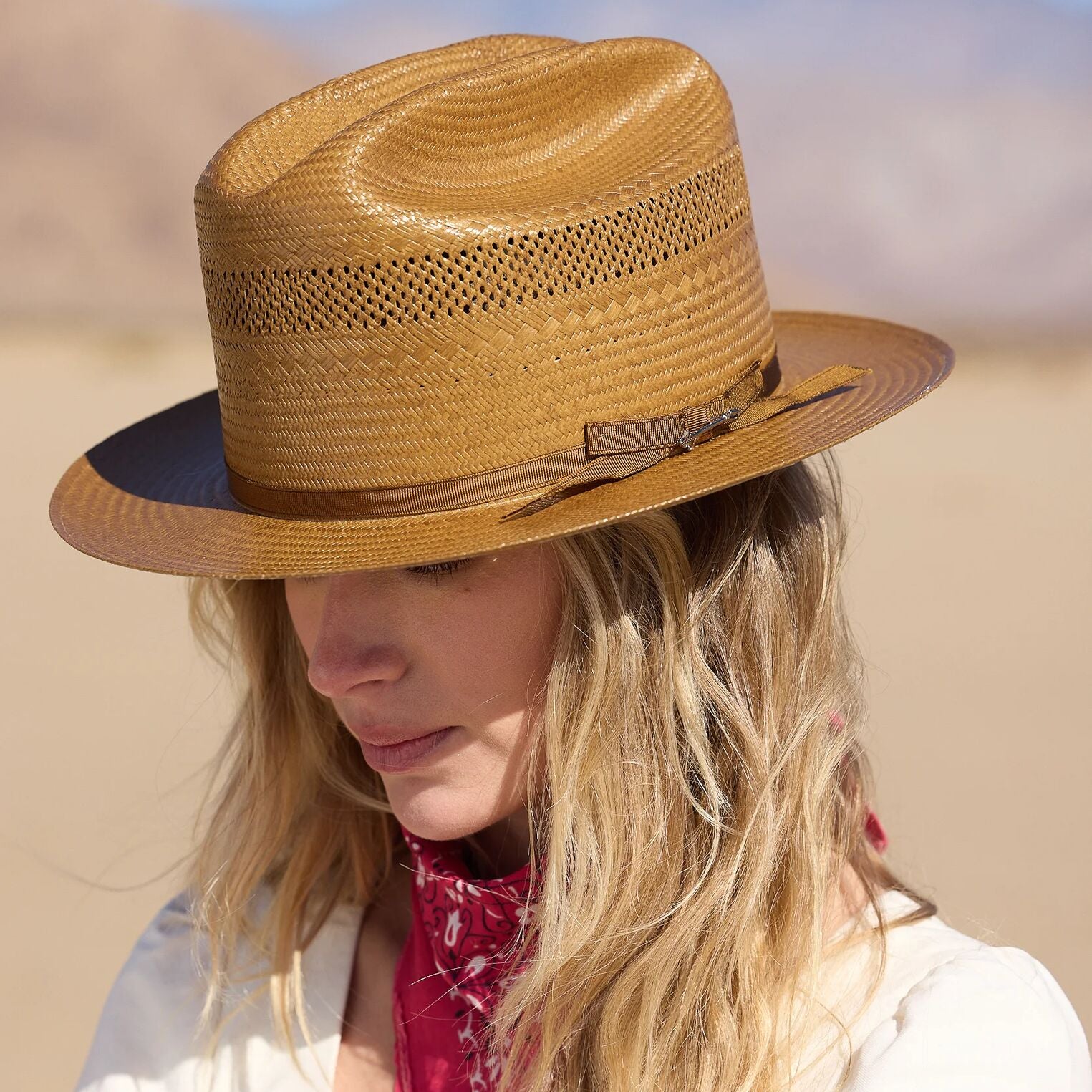 Vented Straw Cowboy Hat for Outdoor Comfort