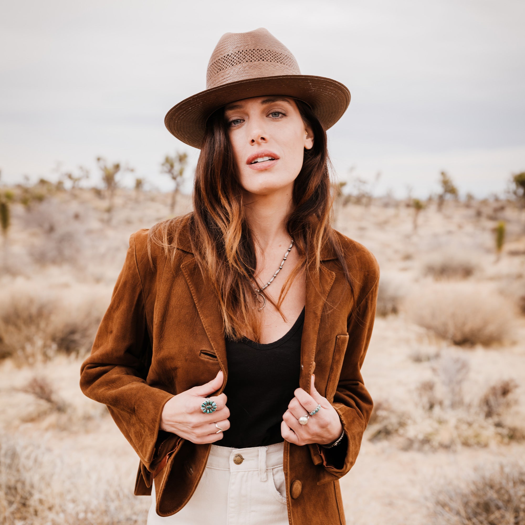 Vented Straw Cowboy Hat for Outdoor Comfort