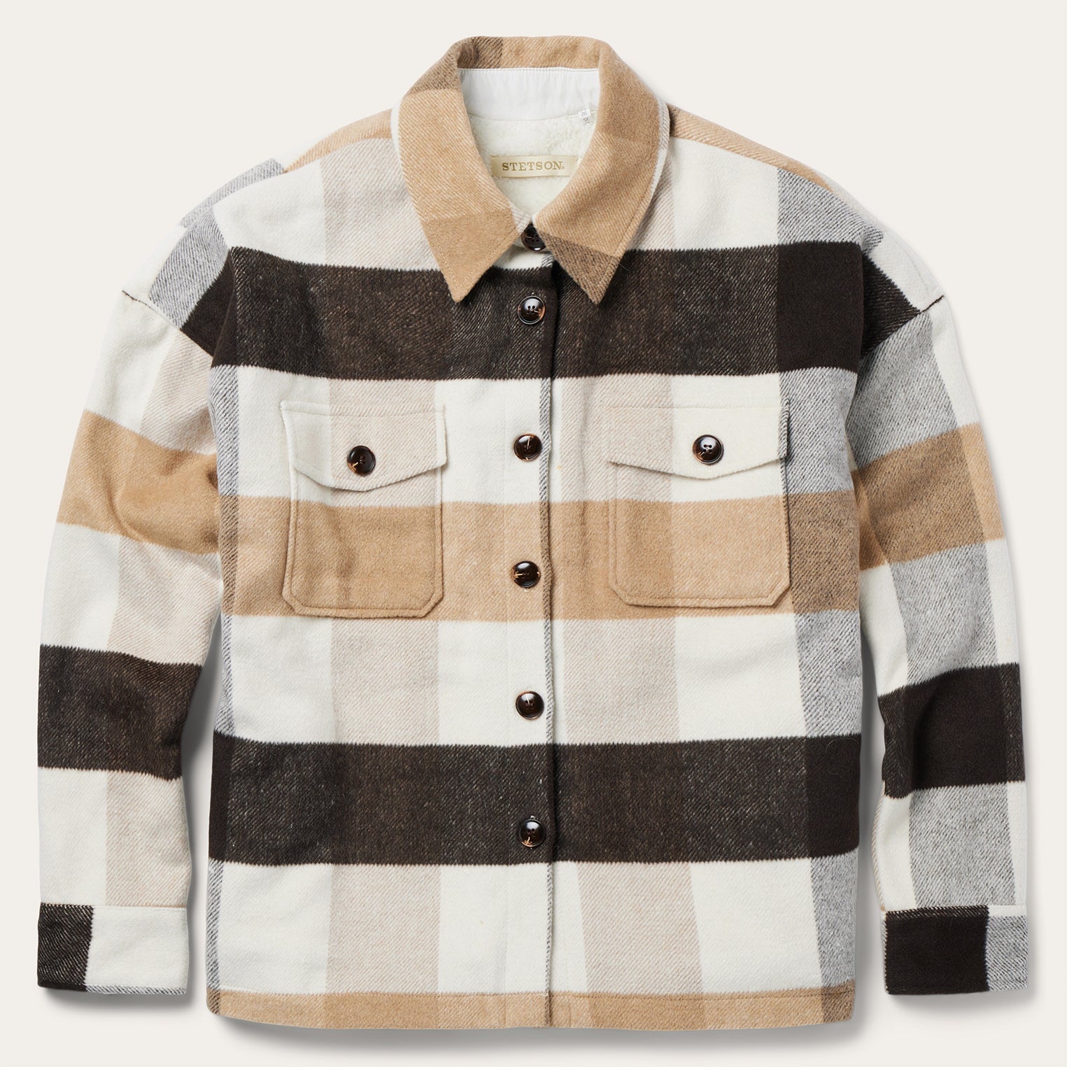 Stylish Oversize Plaid Shirt Jacket
