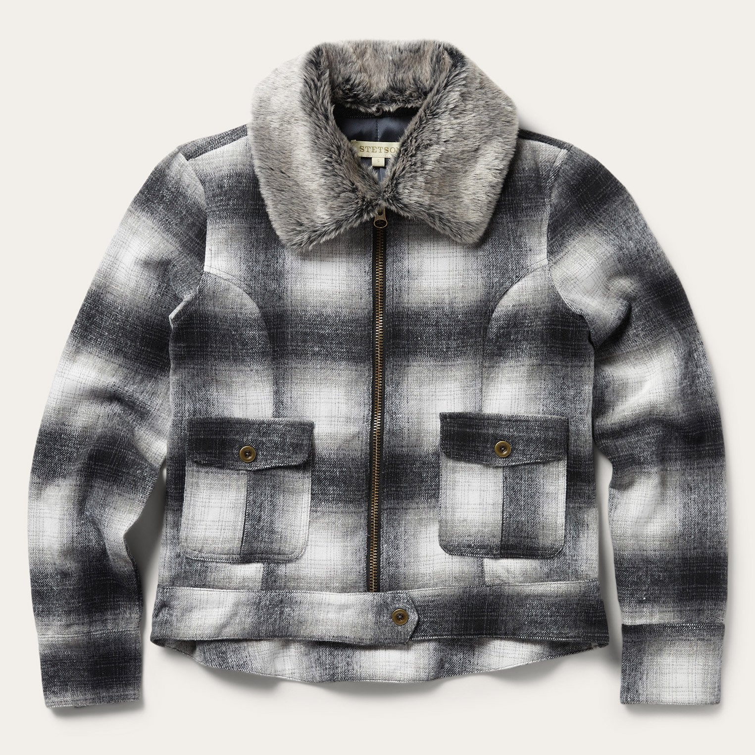 Stylish Plaid Cropped Jacket for Women