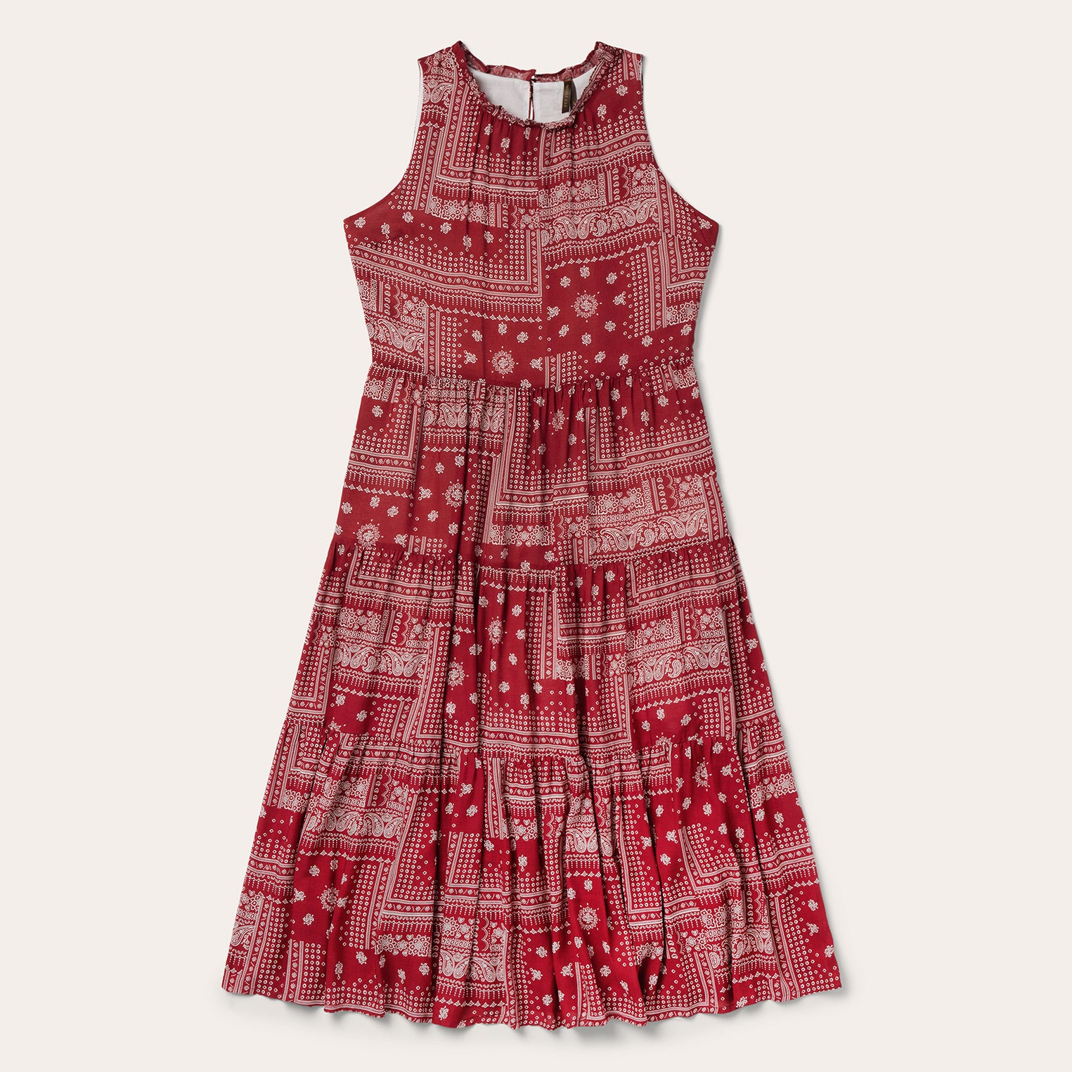 Stylish Patchwork Red Bandana Dress