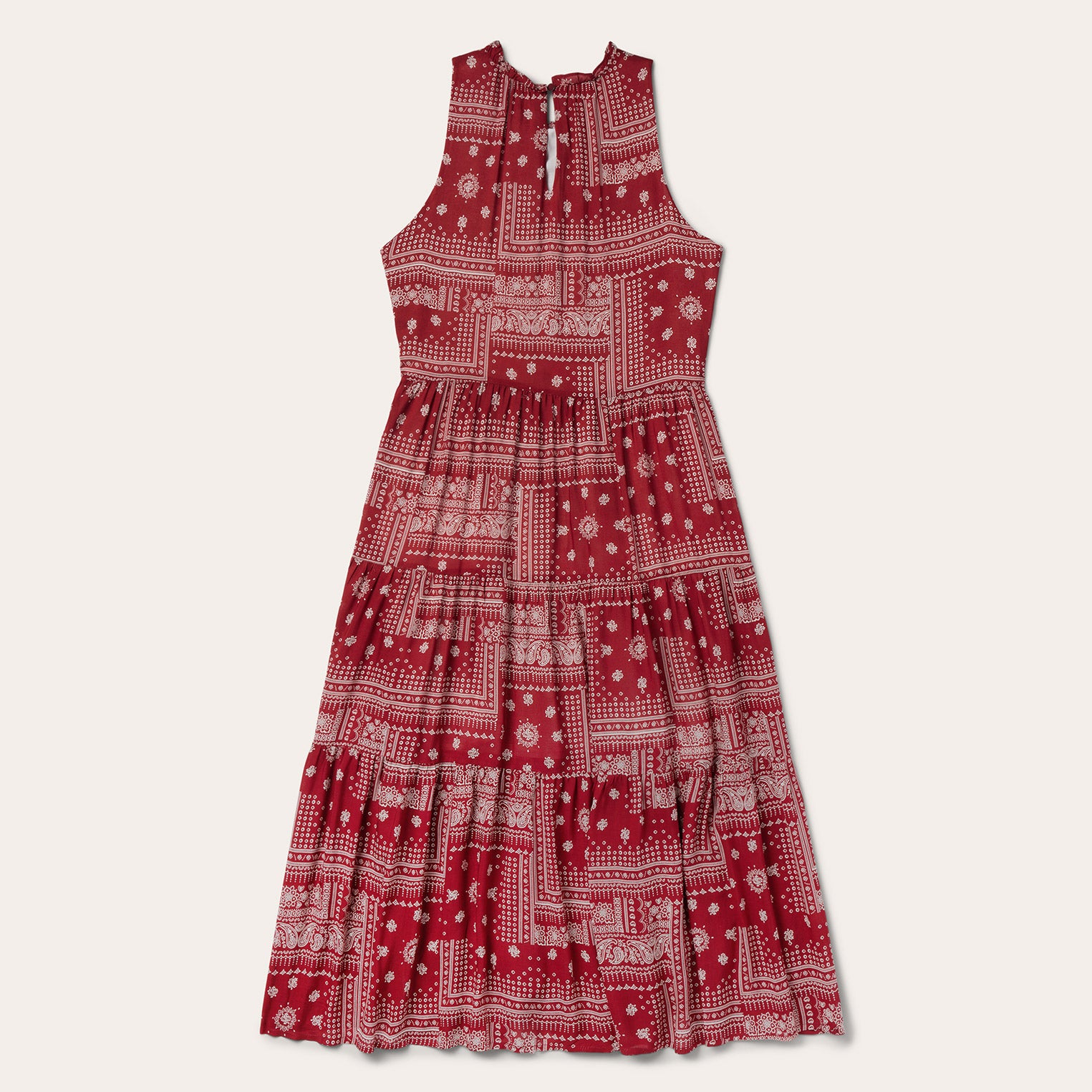 Stylish Patchwork Red Bandana Dress