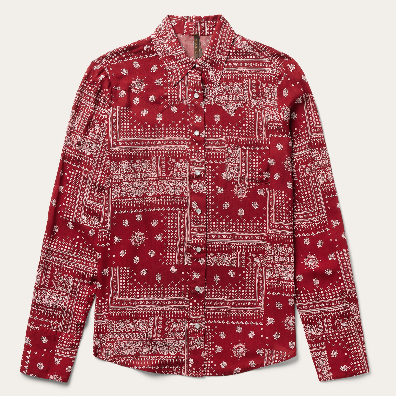 Stylish Patchwork Shirt with Red Bandana Print