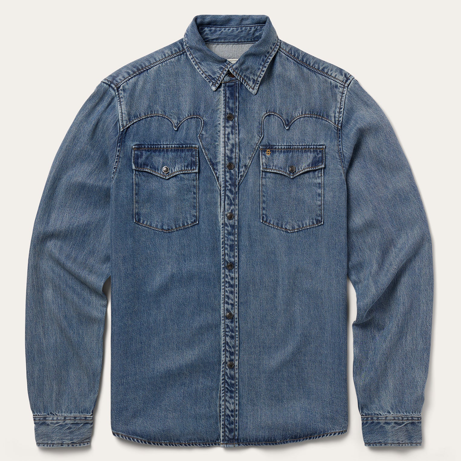Vintage Western Denim Shirt for Men