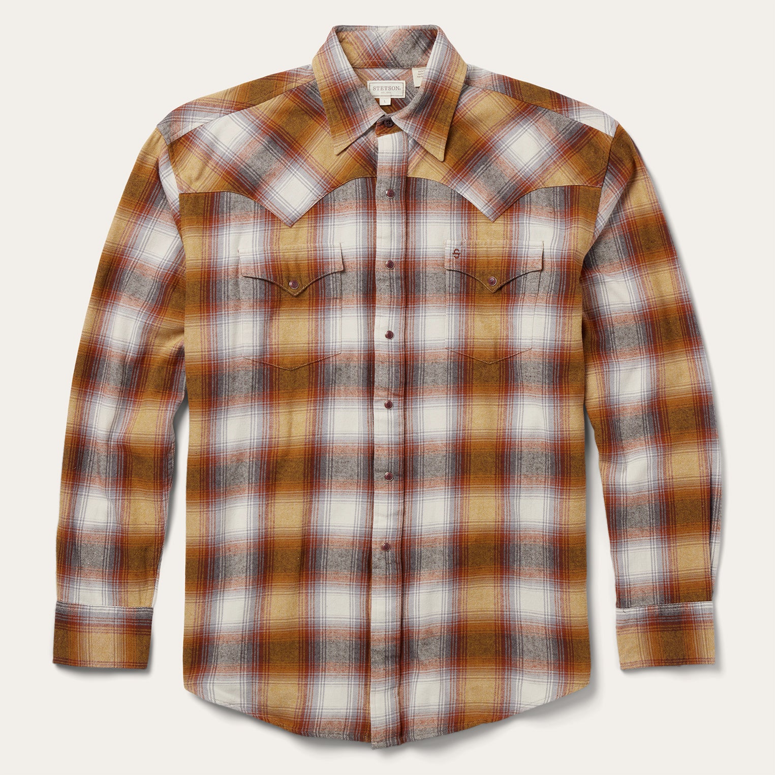 Classic Rust Plaid Western Shirt