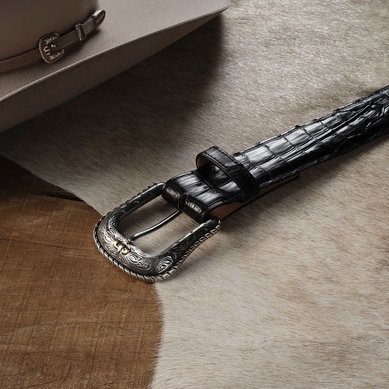 Caiman Western Belt with Tab Closure