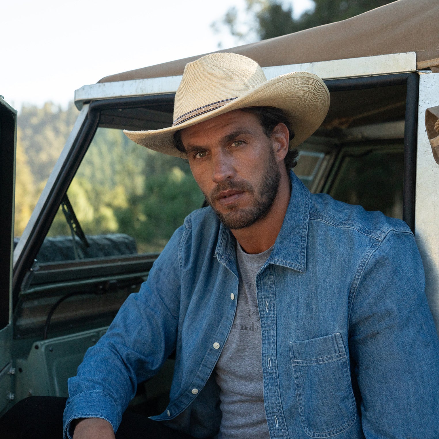 Western Palm Leaf Cowboy Hat for Outdoor Wear
